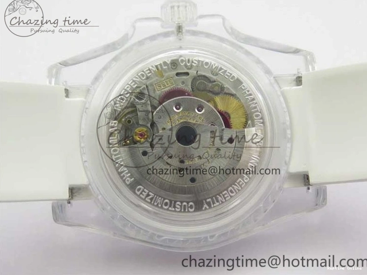 0512 Submariner Phantomlab Transparent KZF Best Edition Deep Blue Dial on White Rubber Strap VR WellDesigned 2568